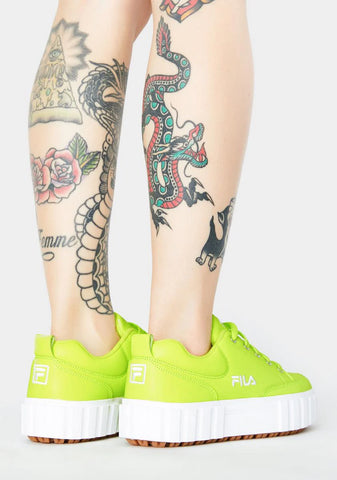 Neon Yellow Sandblast Low Sneakers