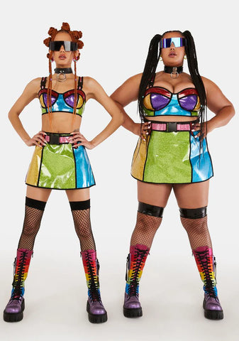 Rainbow Runner Glitter Bra Top