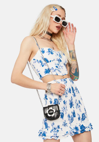 Rose Garden Floral Corset Top & Skirt Set