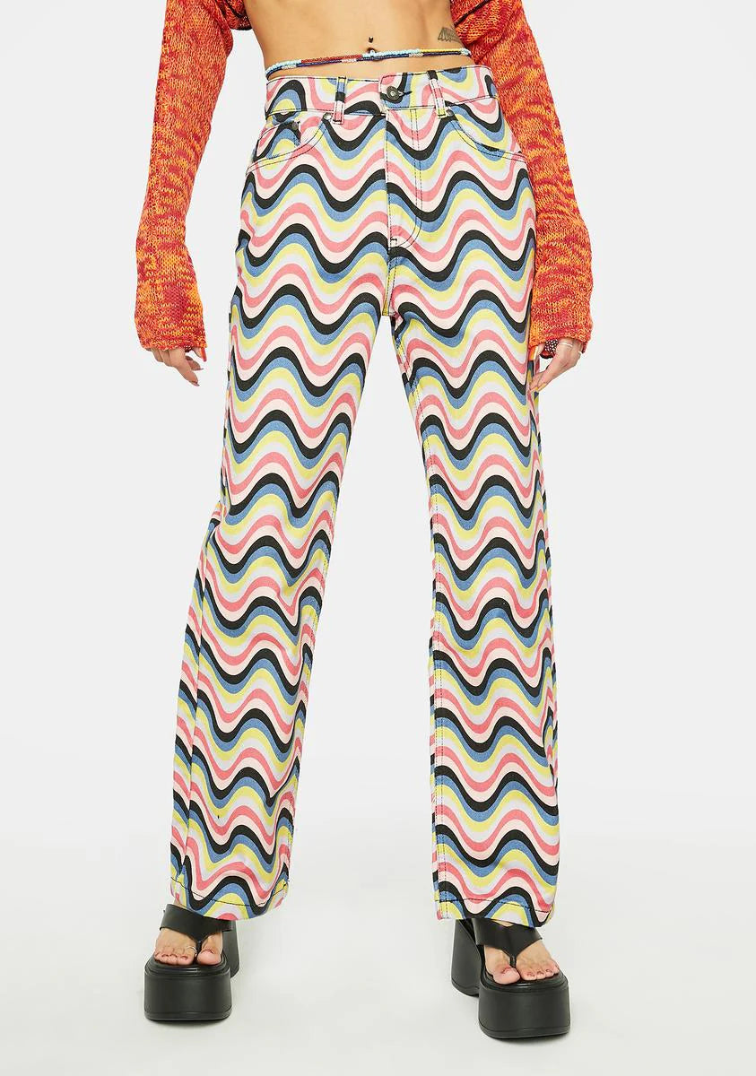 Rainbow Wave Denim Jeans