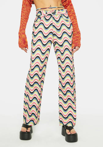 Rainbow Wave Denim Jeans