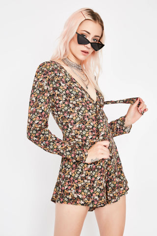 Roll In The Hay Floral Romper