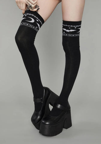 Under The Moonlight Thigh High Socks