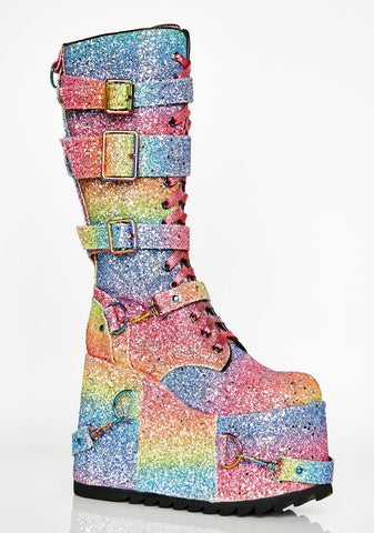 Sparkle Pony Platform Boots
