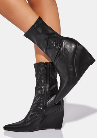 Noir The Sole Heir Wedge Ankle Boots