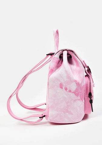 Pink Acid Wash Denim Angel Backpack