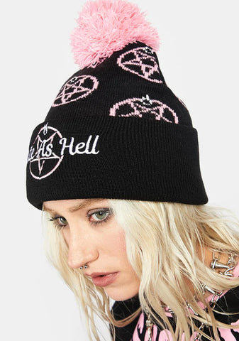 Cute As Hell Pom Beanie