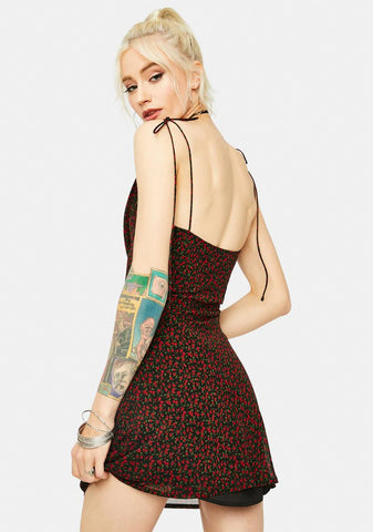 That's Showbiz Floral Cowl Neck Mini Dress
