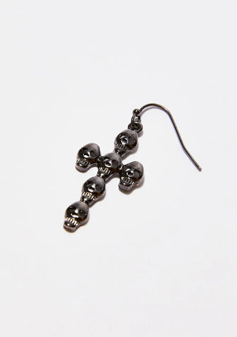 Dead Inside Cross Earrings