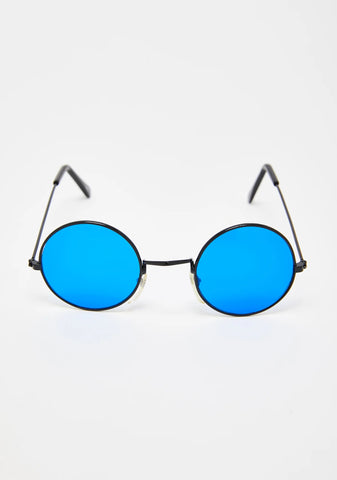 Cool Blue Rounder Sunglasses