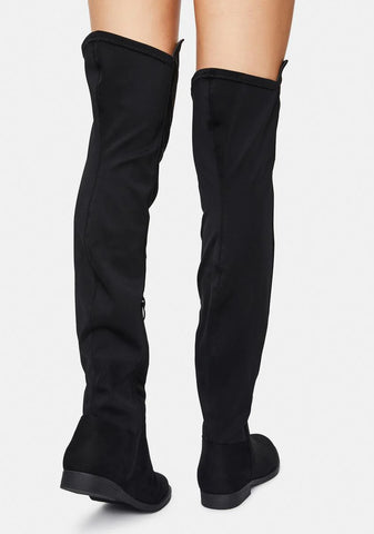 Noir Walk It Out Over The Knee Boots