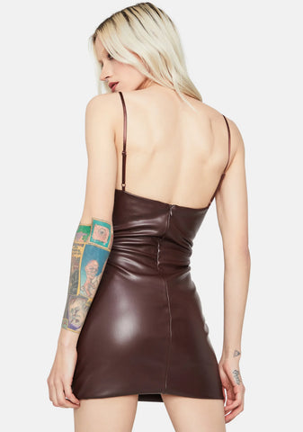 Cocoa Open Your Eyes Faux Leather Mini Dress