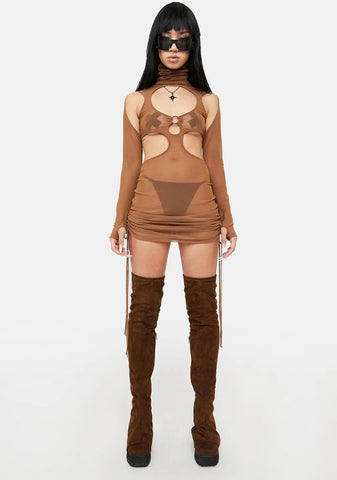 Atmosphere Mesh Cut Out Dress