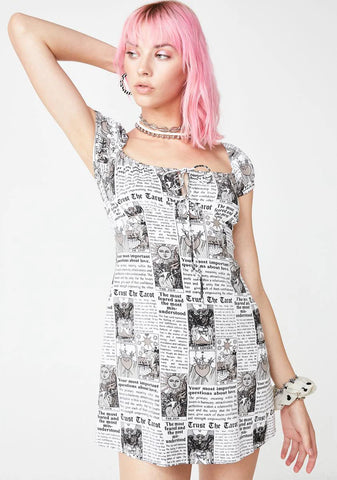 Tarot Gaval Graphic Mini Dress