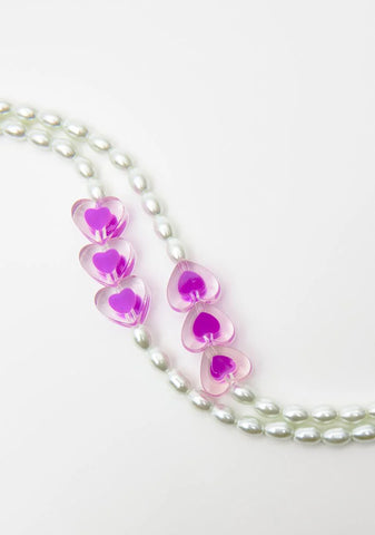 Amethyst Long Lost Love Pearl Necklace Set