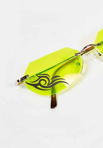 Monster 5 Neon Yellow Sunglasses