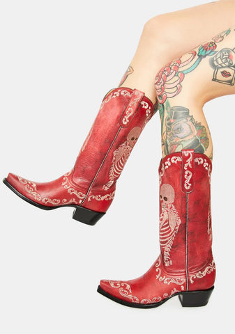 Red Selfie Cowboy Boots