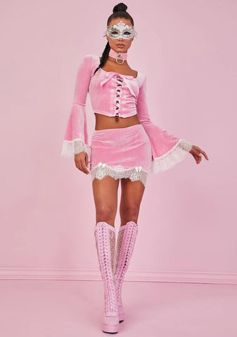 Sweet Majestic Takeover Velvet Crop Top