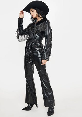 No Free Rides Fringe Jumpsuit