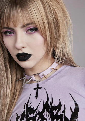 Reverent Wink Spiked Choker