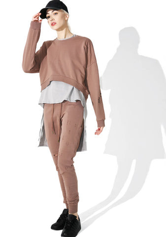 Stretch My Hands Distressed Sweatpants