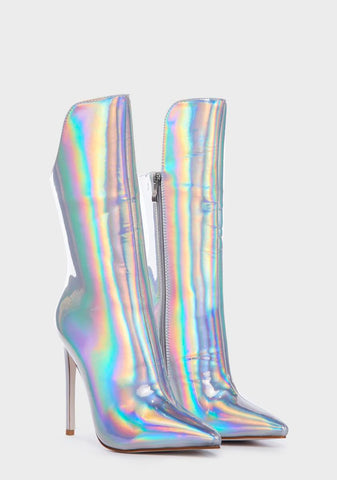 Silver Halo Ankle Boots