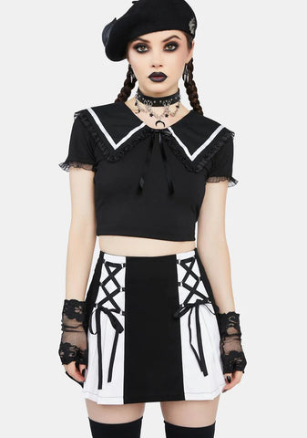 Watch Your Battitude Pleated Skirt