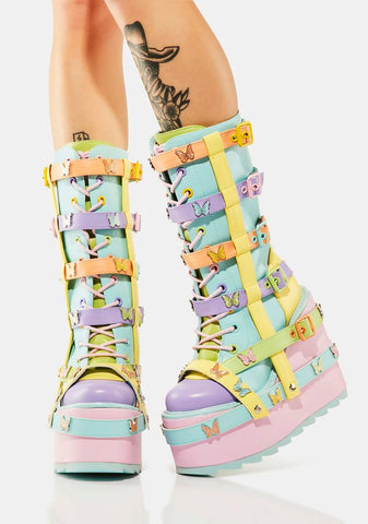 Pastel Butterfly Dune Bondage Boots