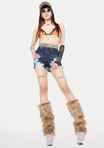 Totally Trashed Denim Shorts