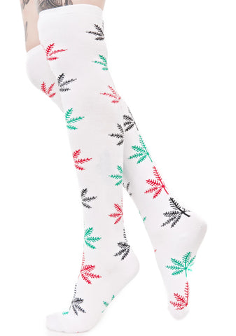 Snowflake Knee High Socks