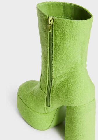 x Teletubbies Green Platform Boots