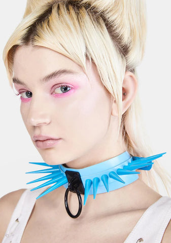 Blue Powerpunk Spiked Collar