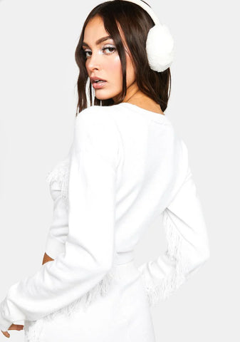 Avalanche Fringe Crop Sweater