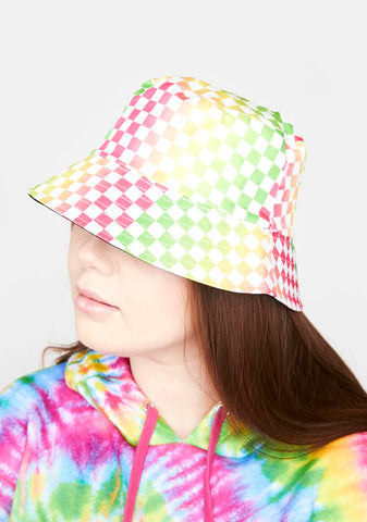 Misses Rager Checkered Bucket Hat