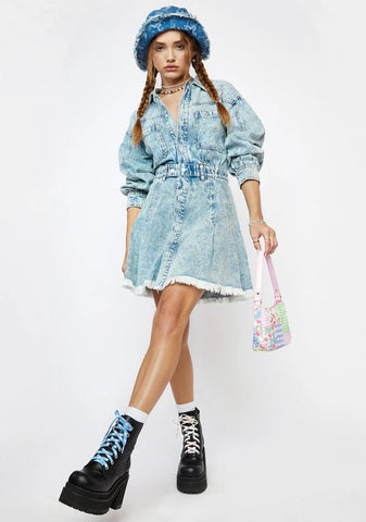 Chain Of Command Denim Mini Dress