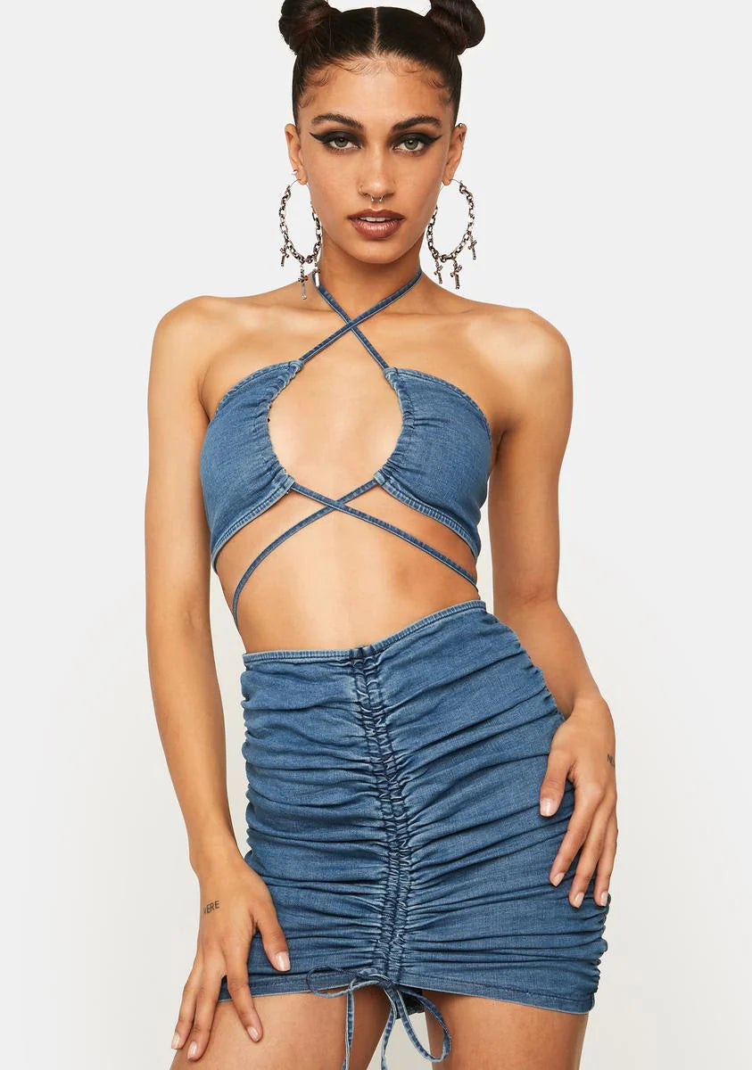 Directly To You Denim Mini Dress