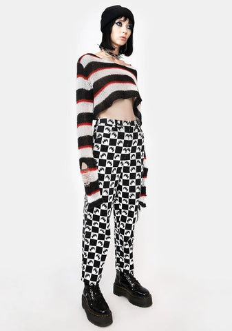 Bat Checkered Goth Pants