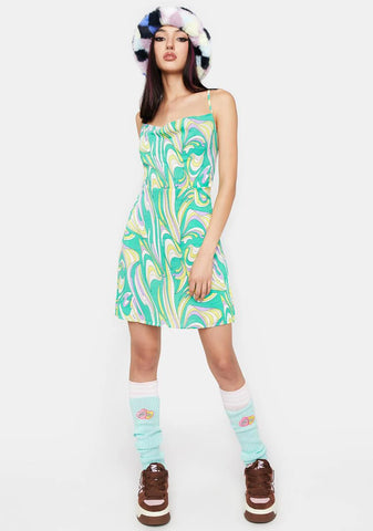 Swirl Print Mini Dress