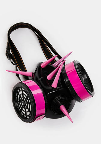 Tall Pink Spiked Gas Mask