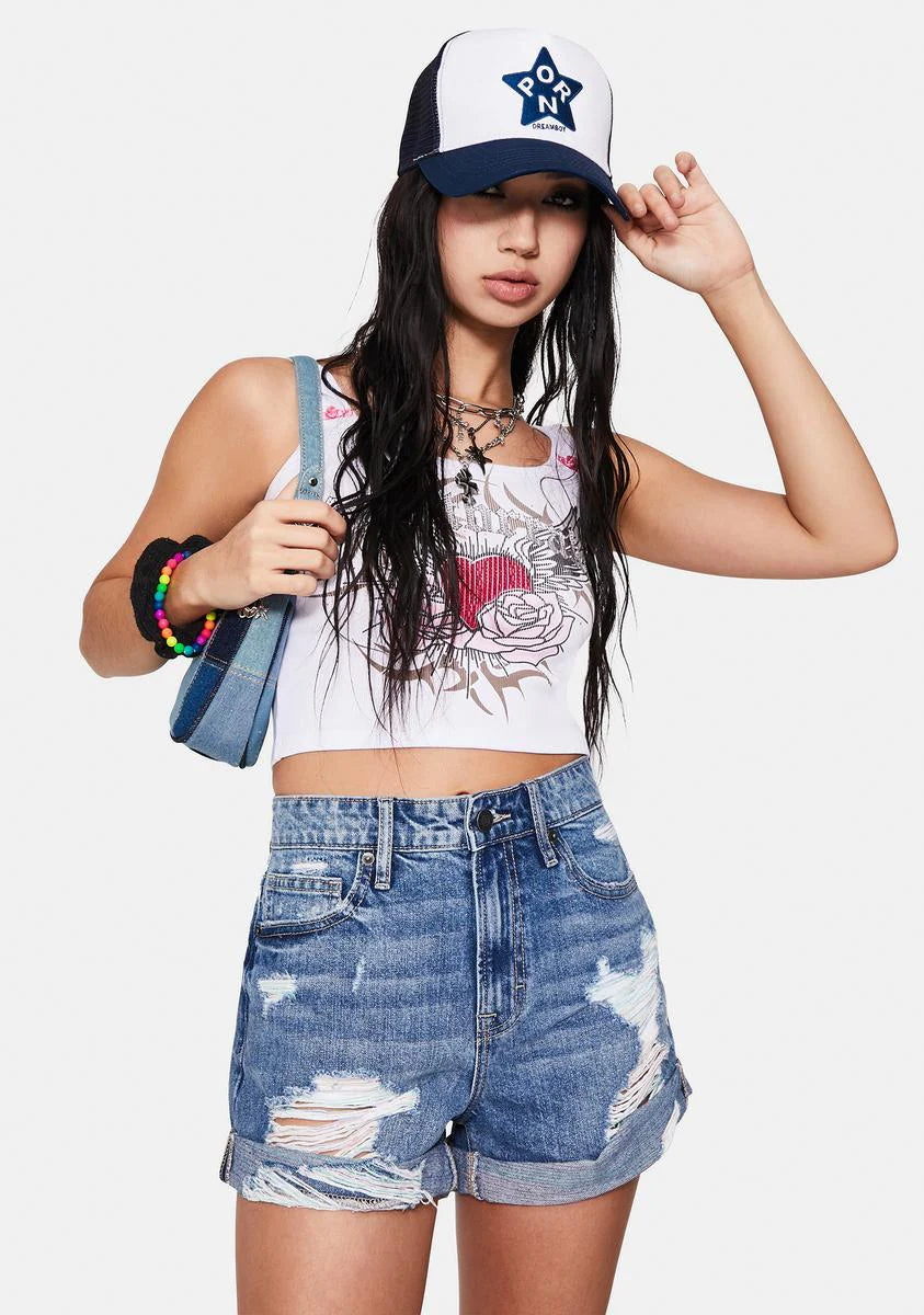 Medium Multi Thread Distressed Cuff Shorts