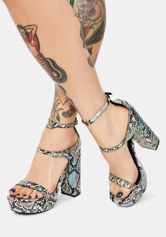 Toxic Tendencies Snakeskin Heels