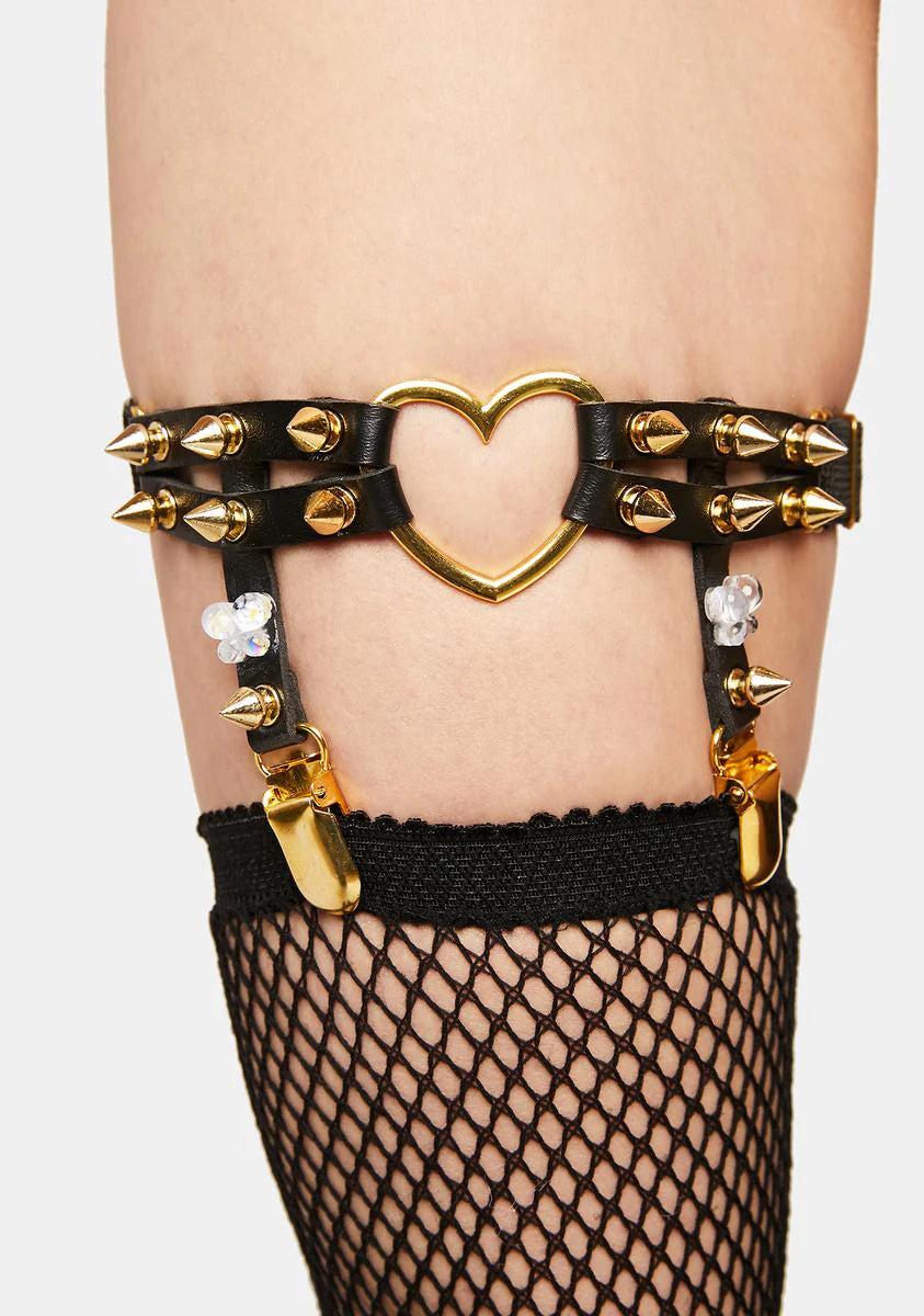 Midnight Love Me Harder Garter Set