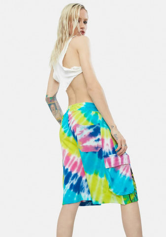Sunshine Tie Dye Cargo Shorts