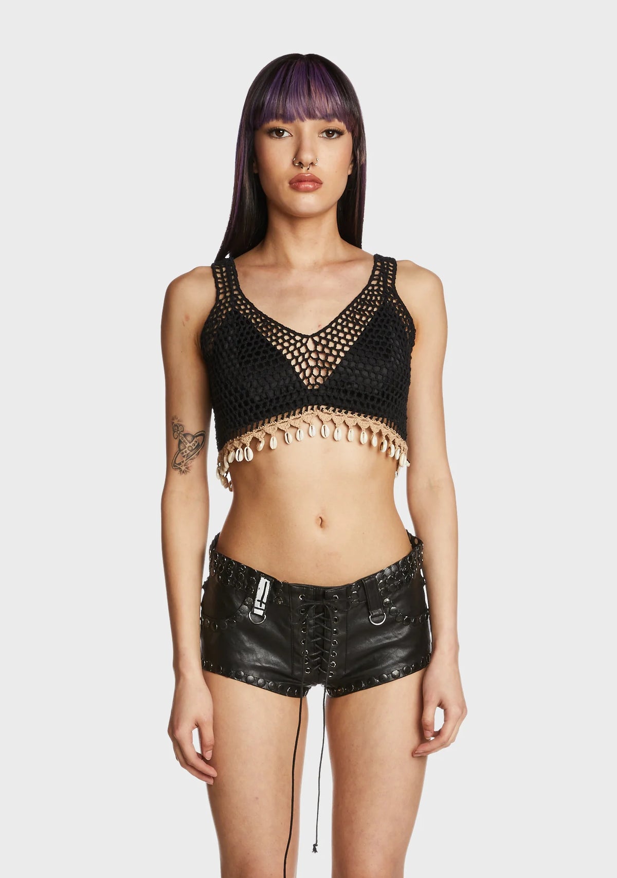 Unstoppable Beauty Crochet Top - Black