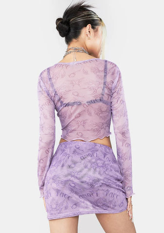 Angel Face Mesh Skirt Set