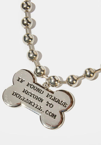 Dog Bone Ball Chain Necklace