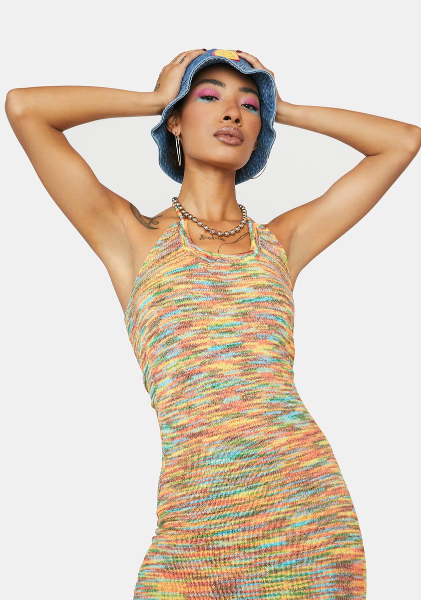 Tangy Sweet Scene Halter Dress