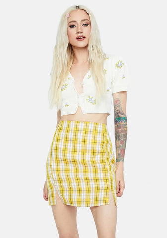 Zesty Playful in Plaid Mini Skirt