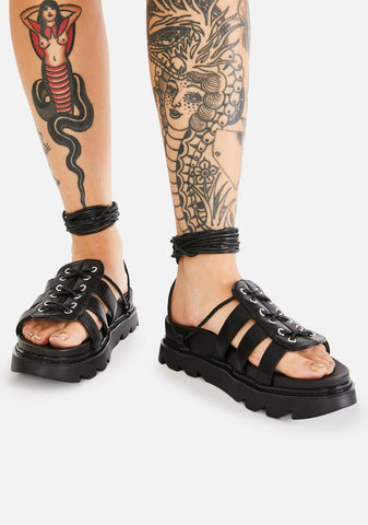 Midnight Time's Up Gladiator Sandals