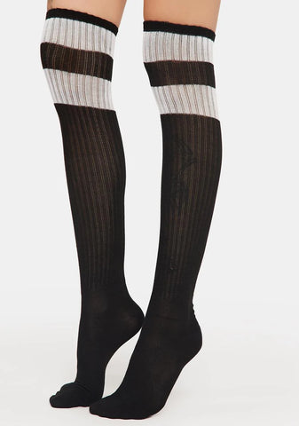 Rugby Athletic Striped Knee High Socks